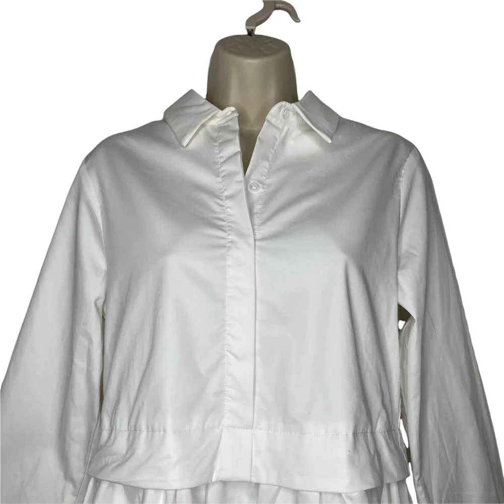 Pomander Place White Ella Classic Everyday Collared Shirt Dress Size XL - Picture 3 of 12